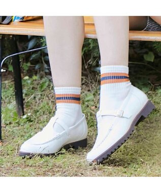 ing <ing>Tストラップタンクソールローファー ホワイト