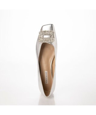 MODE ET JACOMO <MODE ET JACOMO>ビジューモチーフフラットパンプス シルバー
