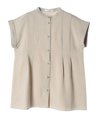 Green Parks フレンチスリーブタックブラウス Beige