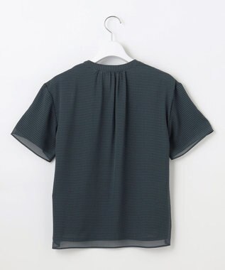 J.PRESS LADIES L 【速乾】サッカーチェック カットソー シーグリーン系3