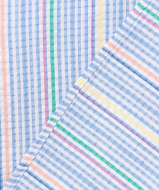 J.PRESS MEN 【KING SIZE 】【吸水速乾 / 接触冷感 / 高通気性】Aero Weave クールマックスサッカー ストライプ シャツ / B.D. サックスブルー系7