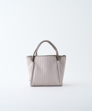 MIYABIYA LAQUOH【撥水加工】篭目柄エンボスボンディングトートS ライトグレー