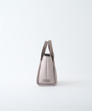 MIYABIYA LAQUOH【撥水加工】篭目柄エンボスボンディングトートS ライトグレー