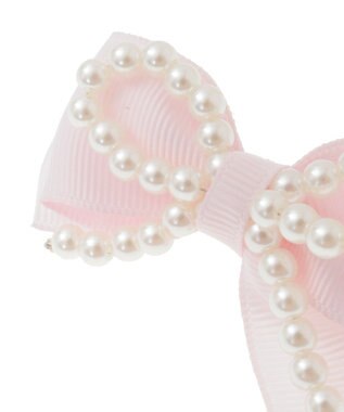 Maison de FLEUR ピンクマニアグログランリボンパールクリップ Pink