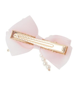 Maison de FLEUR ピンクマニアグログランリボンパールクリップ Pink