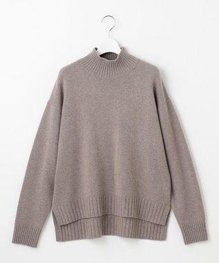 自由区 ウールカシミヤブレンドスパンコールハイネック ニット モカ