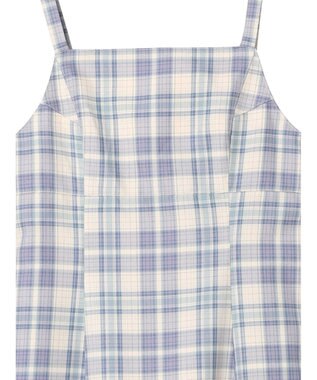 earth music&ecology ＣＨＥＣＫハイウエストフレアジャンスカ Check Blue