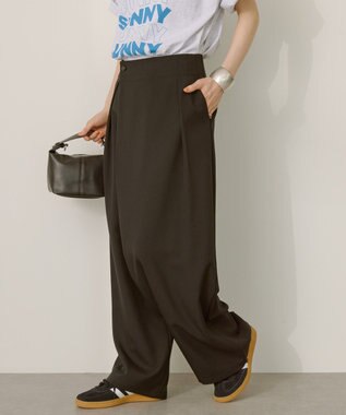 AMERICAN HOLIC タック　ラップワイドパンツ Black