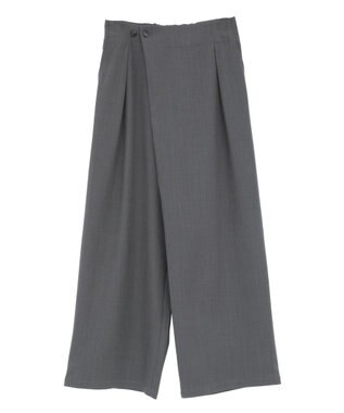 AMERICAN HOLIC タック　ラップワイドパンツ Charcoal Gray