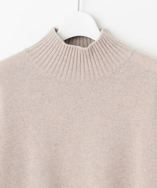 自由区 ウールカシミヤブレンドスパンコールハイネック ニット ベージュ