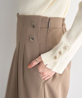 YECCA VECCA 金釦ワイドパンツ Beige