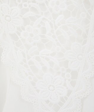 earth music&ecology 【コットン混】レース襟フレアヘムブラウス Off White