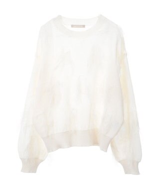 Green Parks フリンジニットプルオーバー Ecru