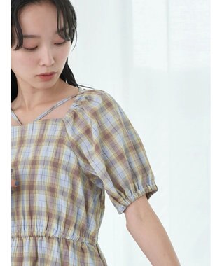 earth music&ecology ホルターネックシャーリングワンピース Lavender