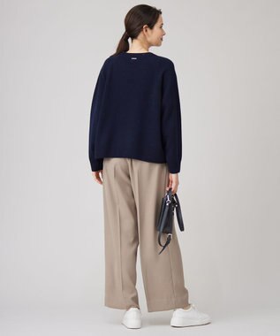 自由区 【洗える】ツイステッドダブルクロスワイドストレート パンツ モカ