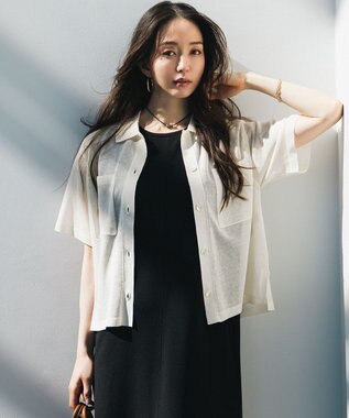 23区 【見上愛さん着用/WEB&一部店舗限定カラーあり】シアー ポロニット アイボリー系
