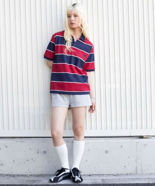 WEGO 【ユニセックス着用ITEM】ワンポイントボーダーポロ（SS） ワイン