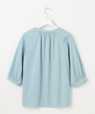 J.PRESS LADIES 【洗える】トリコットバイオ シャーリング カットソー ブルーグリーン系