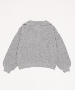 WEGO フラッフィーハーフジップニット 杢グレー