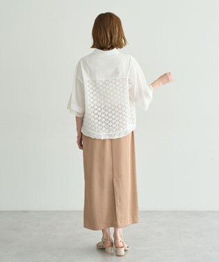YECCA VECCA シャイニーツイルナロースカート Beige