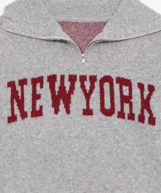 WEGO フラッフィーハーフジップニット 杢グレー