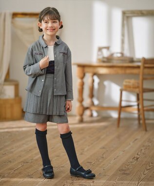 組曲 KIDS 【110-140㎝】リボンポケット ジャケット グレー