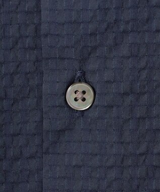 GOTAIRIKU リラックスシルエット【高通気性/吸水速乾】ドッツエアー クールマックスサッカーシャツ ネイビー系