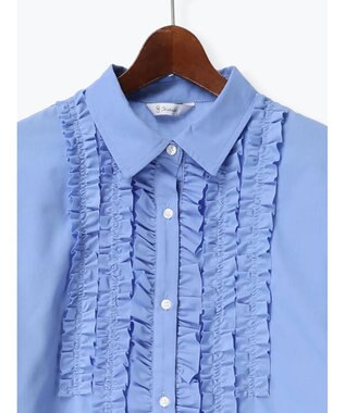 Te chichi フロントフリルシャツ ブルー