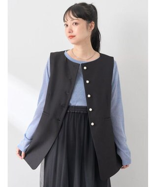 earth music&ecology パールボタンジレ Black