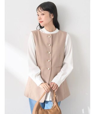 earth music&ecology パールボタンジレ Beige