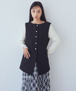 earth music&ecology パールボタンジレ Black