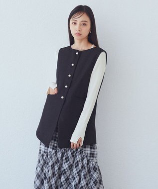 earth music&ecology パールボタンジレ Black