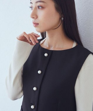 earth music&ecology パールボタンジレ Black