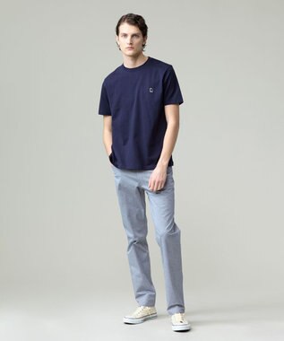 J.PRESS MEN 【ストレッチ】シャンブレーストレッチツイル パンツ ネイビー系