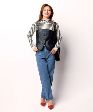 UNFILO 【UNFILO DENIM】撥水ストレッチ テーパードデニム ブルー