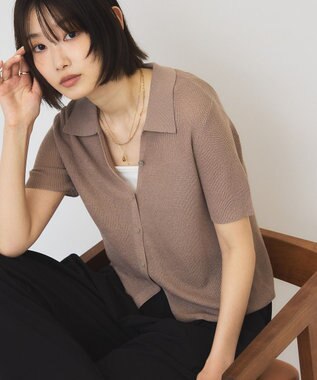 AMERICAN HOLIC 襟付きスキッパー半袖ニットポロ