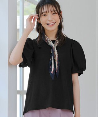 Tiaclasse 【洗える】ボリューム袖ジャガードプルオーバー