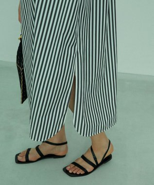BEIGE， PERSIMMON / シャツワンピース Black Stripe