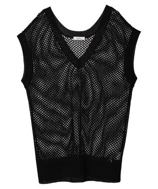 earth music&ecology Ｖネックメッシュベスト Black
