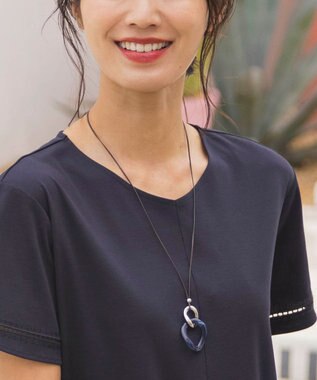 J.PRESS LADIES メタルコンビマーブル ネックレス