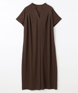 ANY 【洗濯機可能/ストレッチ】ナチュラルワッシャーワンピース ダークブラウン