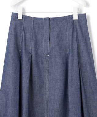 ICB L 【洗える】PlaX コットンソフトデニムスカート インディゴ系