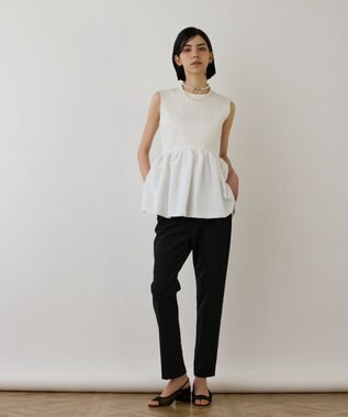 GRACE CONTINENTAL タフタペプラムトップ ホワイト