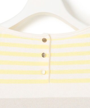 23区 L 【先行予約】コットンポリエステルストレッチ オーバーサイズ ニット ベージュ×イエロー系