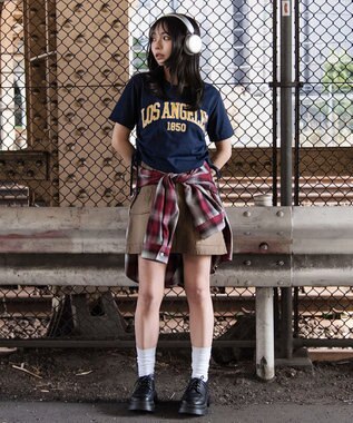 WEGO グラフィックサイドリボンドロストショートT 柄2