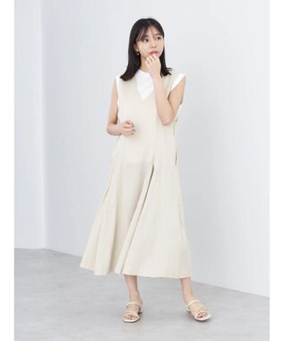 earth music&ecology ツイルフレアジャンスカ Light Beige