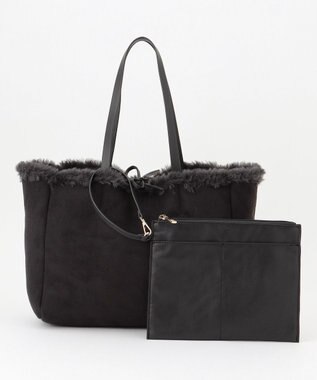自由区 ムートンリバーシブルトート バッグ アッシュ