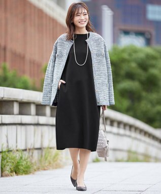 J.PRESS LADIES 【洗える】TWEED KNIT ミドル カーディガン ブラック系5