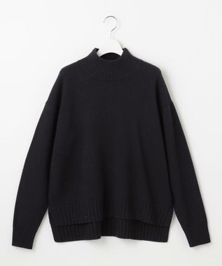 自由区 ウールカシミヤブレンドスパンコールハイネック ニット ブラック