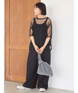 AMERICAN HOLIC チュールオーバーサイズＴシャツ Black